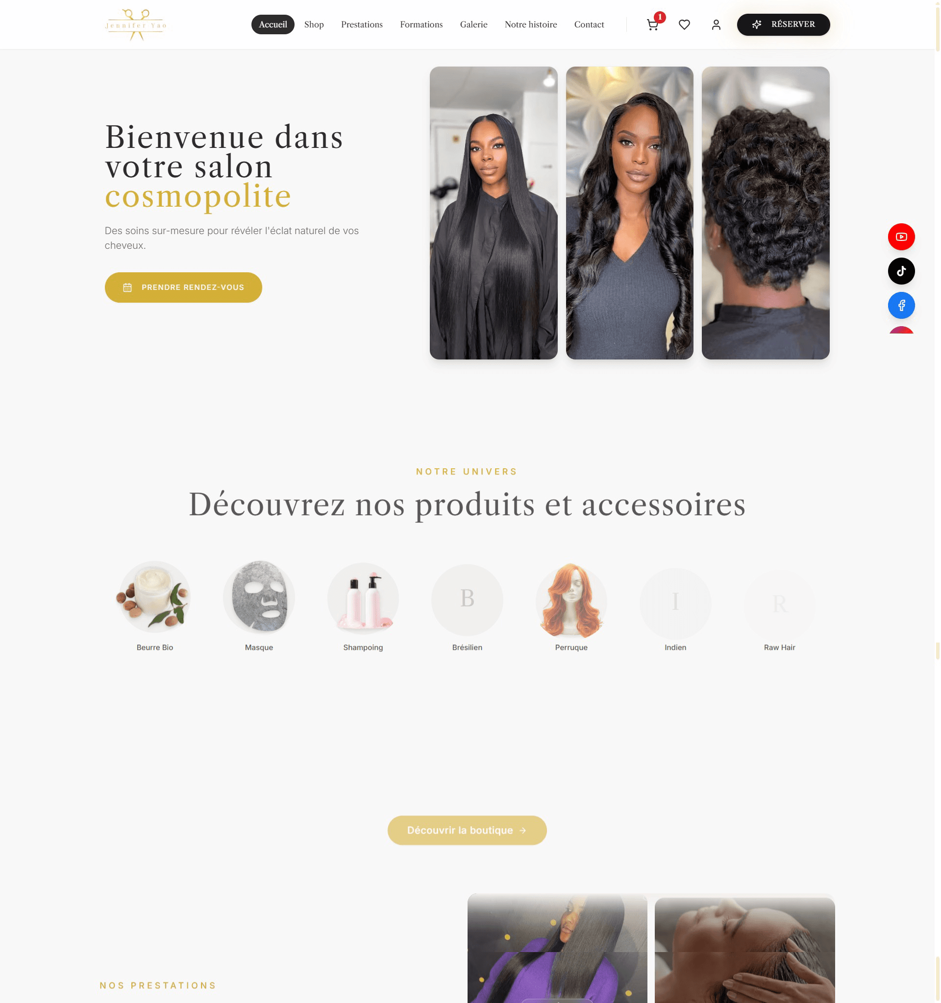 Jennifer Yao — Salon de coiffure · Paris, site web réalisé par YUXDEV