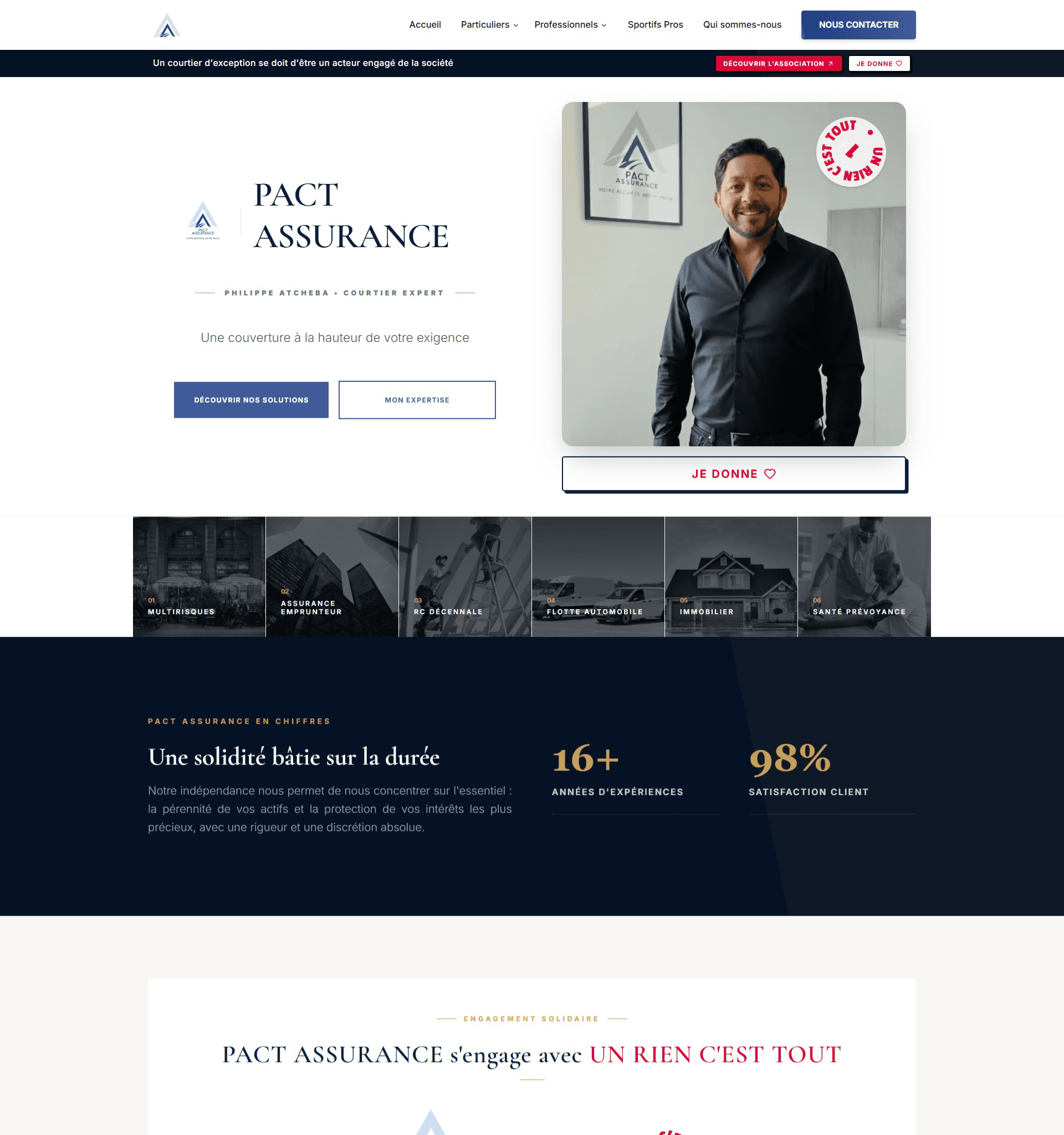 PACT ASSURANCE : Courtage d'assurance · Bordeaux, site réalisé par YUXDEV